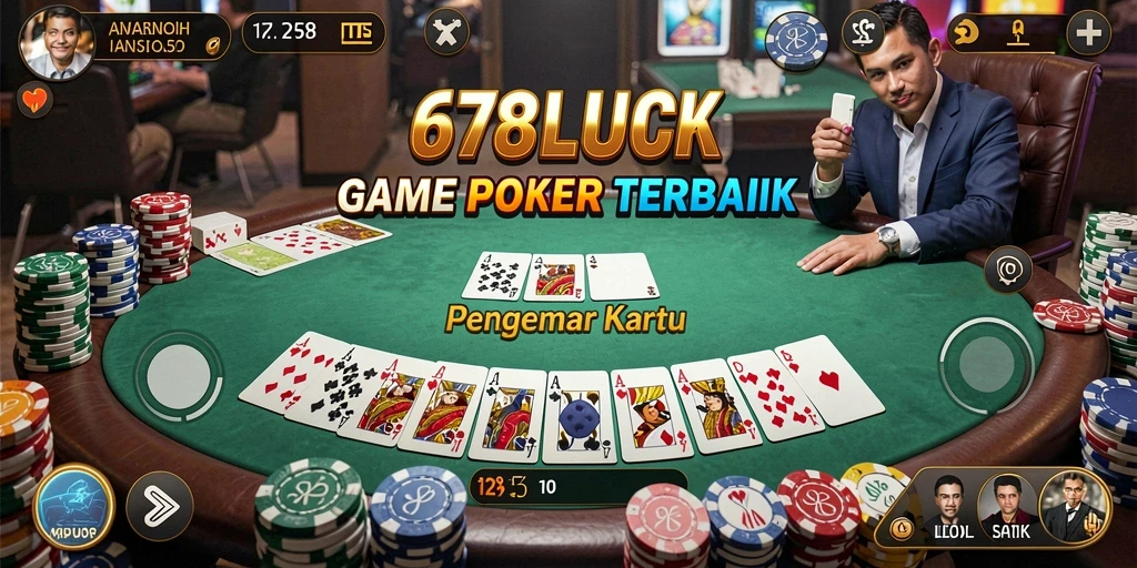 Tampilan gameplay Poker di 678LUCK yang mendebarkan dan interaktif.