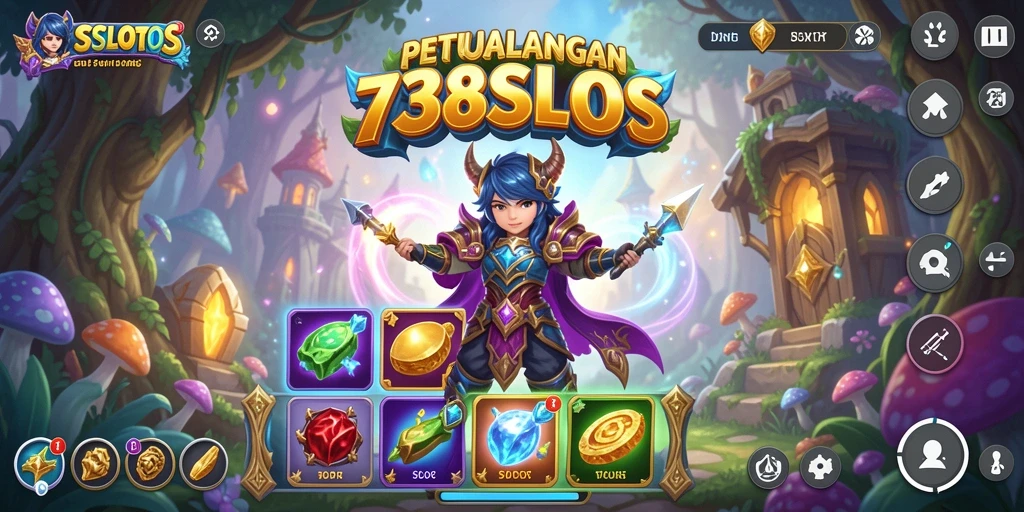 Tampilan gameplay <strong>738SLOTS</strong> yang penuh aksi dan strategi RPG.