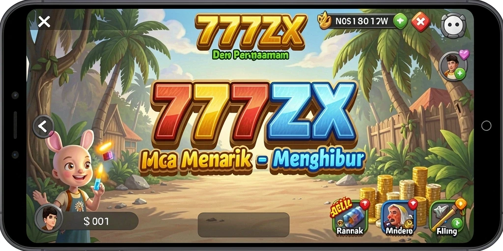 Screenshot gameplay 777ZX yang menampilkan kemajuan karakter dalam mode Idle.