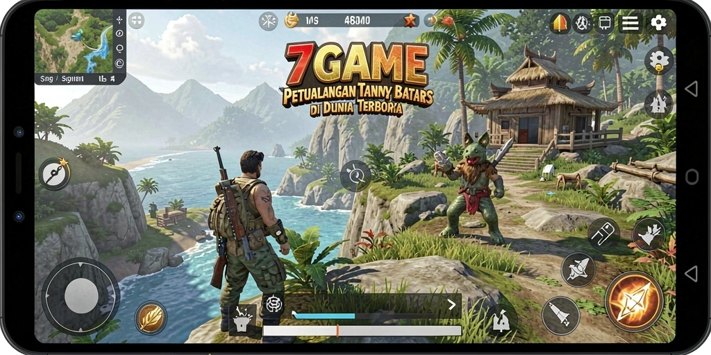 Screenshot 7GAME menampilkan lingkungan luas dan gameplay yang menakjubkan.