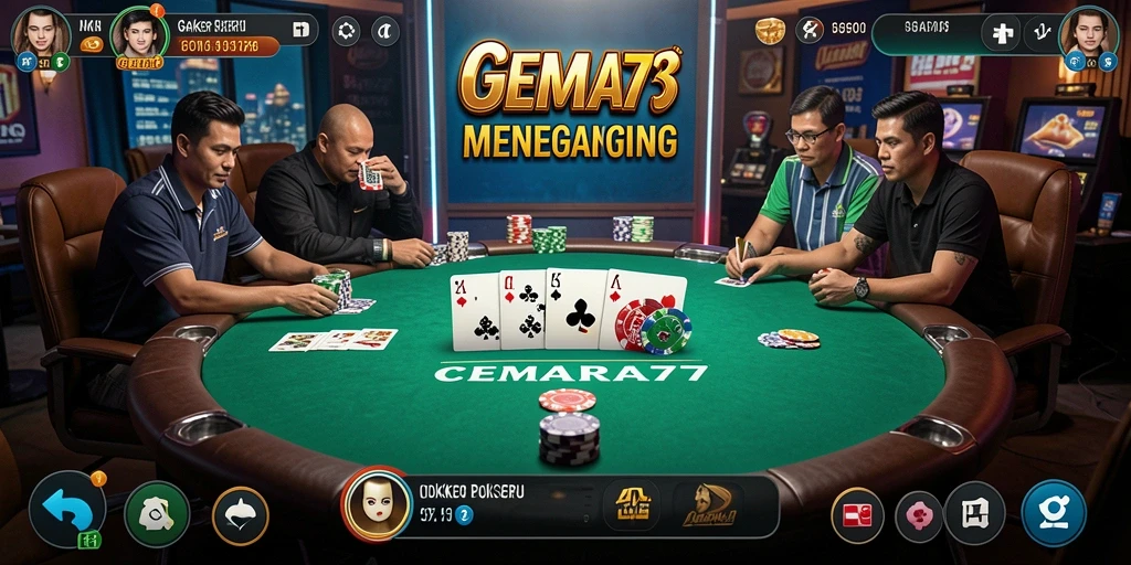 Screenshot gameplay CEMARA77 yang penuh aksi Poker.