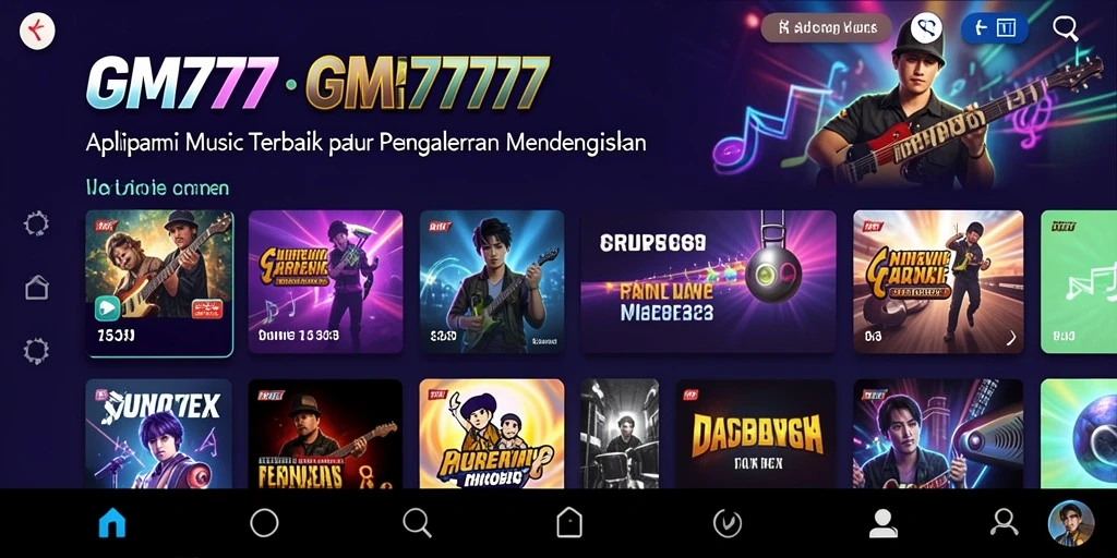 Tampilan gameplay menyenangkan dari GM777 yang menyajikan musik.