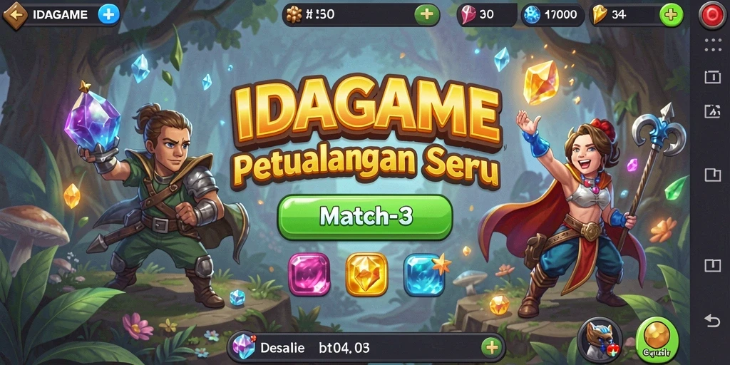 Tampilan gameplay IDAGAME yang seru dan penuh warna