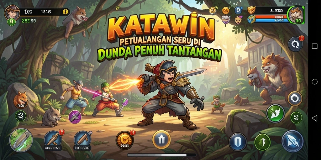 Tampilan gameplay KATAWIN menunjukkan karakter menjelajahi dunia penuh teka-teki.