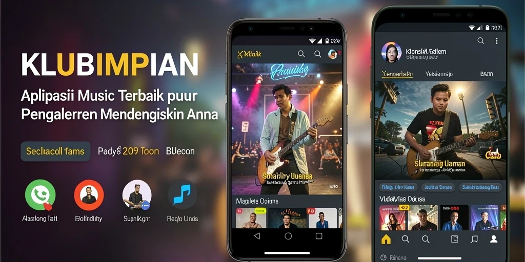 Tampilan gameplay aplikasi KLUBIMPIAN dengan musik yang mengasyikkan.