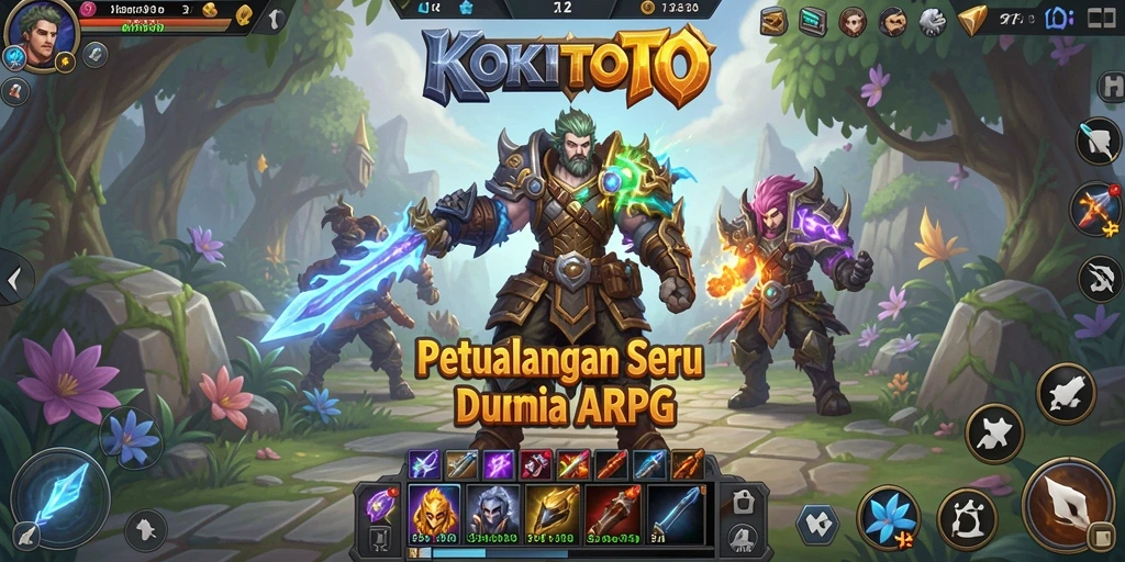 Tampilan utama gameplay KOKITOTO dengan aksi petualangan seru.