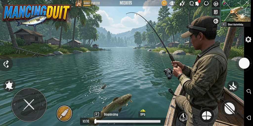 Tangkapan ikan yang mengesankan dalam gameplay MANCINGDUIT.
