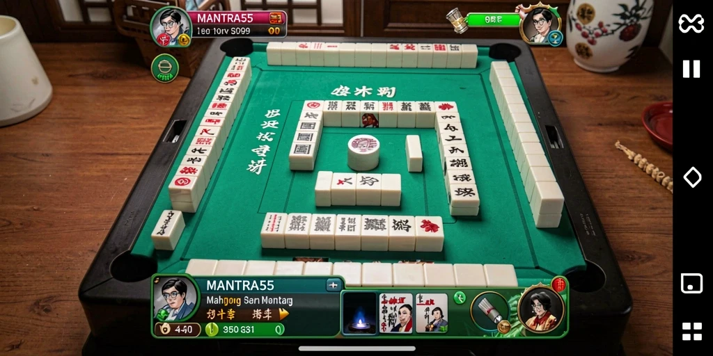 Tampilan utama gameplay Mahjong MANTRA55 yang mengasyikkan.