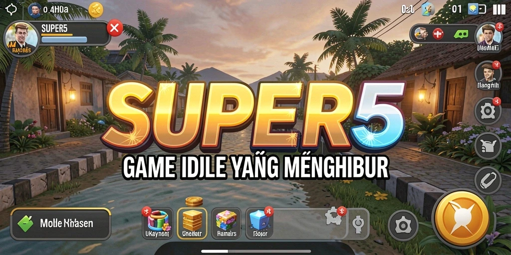 Tangkapan layar SUPER5 menunjukkan gameplay yang santai dan interaktif.